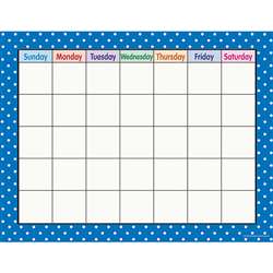 Blue Polka Dots Calendar Chart By Teacher Created Resources