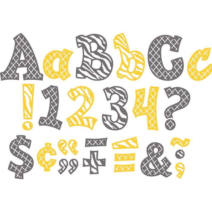 Wild Moroccan Sassy Fonts 5&quot; Lemon & Gray, TCR77120