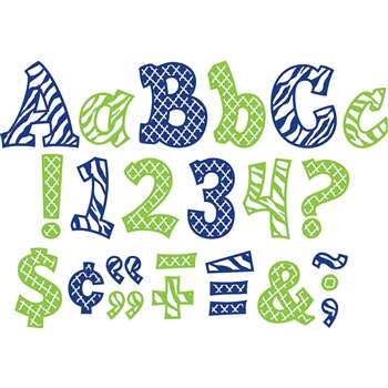 Wild Moroccan Sassy Fonts 5&quot; Navy & Lime, TCR77121
