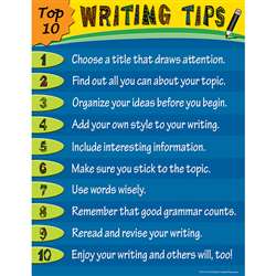 Top 10 Writing Tips Chart By Teacher Created Resources