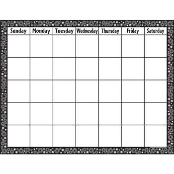 Black/White Crazy Circles Blank Calendar Chart By Teacher Created Resources