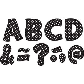 Black Polka Dots Funtastic Font 3&quot; Magnetic Lette, TCR77216