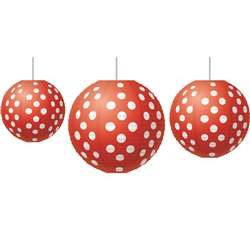 Red Polka Dots Paper Lanterns, TCR77227