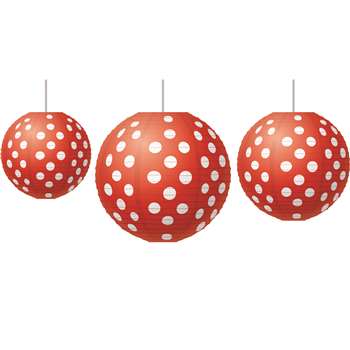 Red Polka Dots Paper Lanterns, TCR77227
