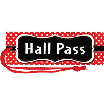 Red Polka Dots Magnetic Hall Pass, TCR77238