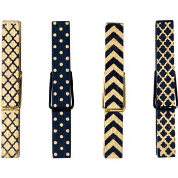 Black & Gold Magnetic Clothespins, TCR77249