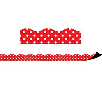 Red Polka Dots Magnetic Border, TCR77255