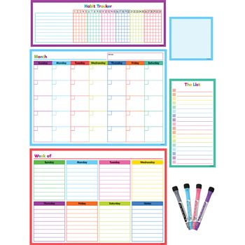 Colorful Dry-Erase Mag Calendar Set, TCR77405