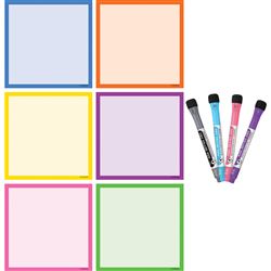 COLORFUL DRYERASE MAG SQUARE NOTES - TCR77406