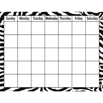Zebra Calendar Chart By Teacher Created Resources