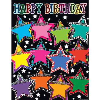 Fancy Stars Happy Birthday Chart, TCR7754