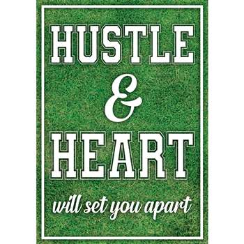 Hustle & Heart Will Set You Apart Positive Poster, TCR7952