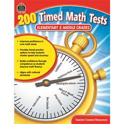200 Timed Math Tests Elementary And Middle Grades, TCR8069