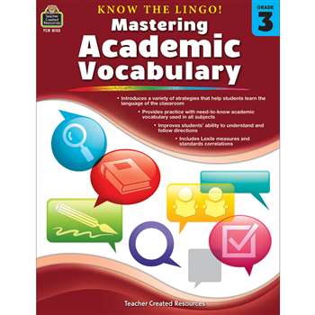 Know The Lingo Gr 3 Mastering Academic Vocabulary, TCR8133