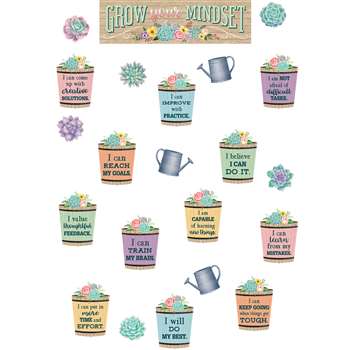 Grow Your Mindset Mini Bulletin Board St Rustic Bl, TCR8592