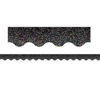 Black Sparkle Scalloped Border Trim, TCR8766