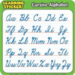 Cursive Alphabet Learning Stickers 4"X 4" 20 Ct By Teachers Friend