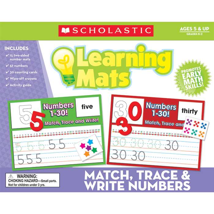 Match Trace & Write Numbers Learning Mats, TF-7108