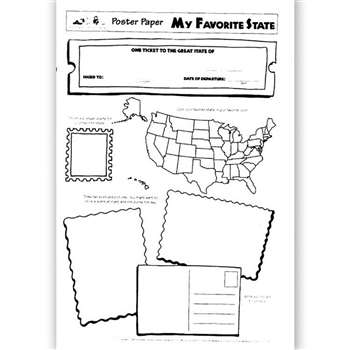 Poster Papers My Favorite 30/Pk State 2-Sided 22 X 17 Gr 3 & Up By Teaching Learning