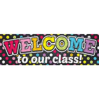 Magnetic Welcome Banner Neon Chalk Dots, TOP10594