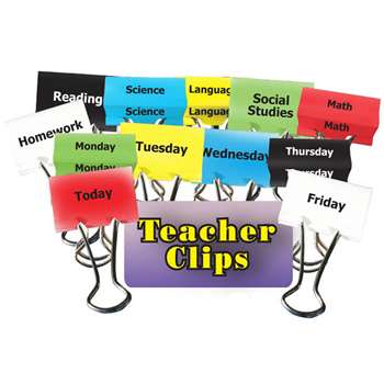Classes & Days Of Week Teacher Clips 1-1/4In 12Pk By Top Notch Teacher Products