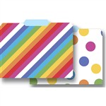Angle Stripes Colorful Dots File Folders Twin Pack, TOP33053