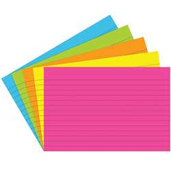 Index Cards 4X6 Lined 75 Ct Brite Assorted - Top363 By Top Notch Teacher Products