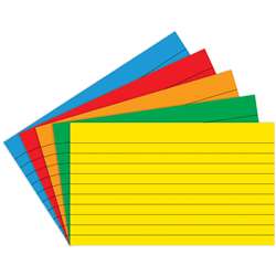 Border Index Cards 3 X 5 Lined Primary Colors 75Ct - Top3662 By Top Notch Teacher Products