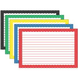Border Index Cards 4X6 Polka Dot Lined - Top3669 By Top Notch Teacher Products