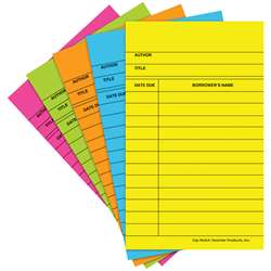 Library Cards Brite Assorted 50/Box - Top368 By Top Notch Teacher Products