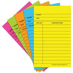 Library Cards Brite Assorted 500/Bx - Top369 By Top Notch Teacher Products