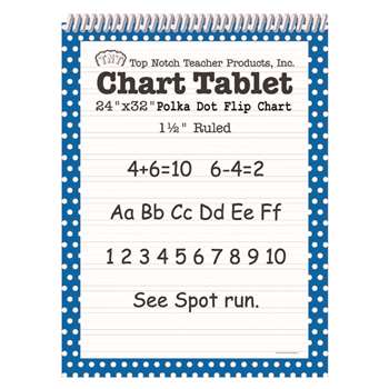 Polka Dot Chart Tablet Blue 1.5 Ruled - Top3846 By Top Notch Teacher Products
