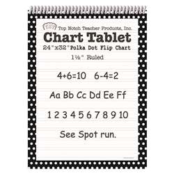 Polka Dot Chart Tablet Black 1.5 Ruled - Top3849 By Top Notch Teacher Products