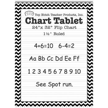 Black Chevron Border Chart Tablet 24X32 1 1/2&quot; Ru, TOP3855