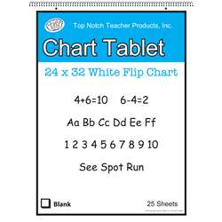 White Chart Tablet 32X24 1&quot; Ruled 25 Sht, TOP3861