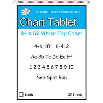 White Chart Tablet 32X24 Blank 25 Sht, TOP3862