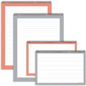 Assortd Polka Dot Chart Tablets 4Pk, TOP3882