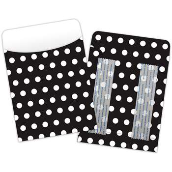 Brite Pockets Blk Polka Dots 25/Bag Peel & Stick - Top6035 By Top Notch Teacher Products