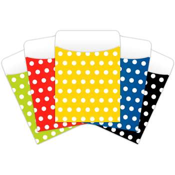 Brite Pockets Asst Polka Dots 25Bag Peel & Stick - Top6039 By Top Notch Teacher Products