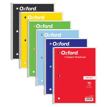 Oxford 1 Subject Notebook 70 Sheets Wide Rule, TOP65002