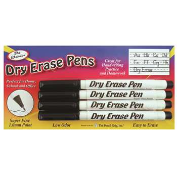 Dry Erase Pens Fine Point Black 4Pk - Tpg380 By The Pencil Grip