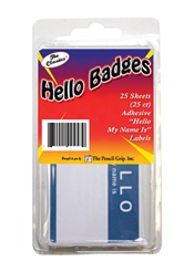 Hello Badges Adhesive Labels 25Ct Clamshell, TPG457