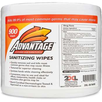 2XL Advantage Sanitizing Wipes - TXLL36