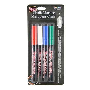 Bistro Chalk Markers Fine Tip 4 Clr Set, UCH4824E