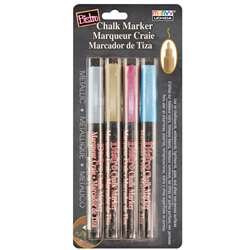 Bistro Chalk Markers Set Metallic 4-Color Fine Tip, UCH4824M