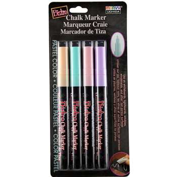 Bistro Chalk Markers Set Pastel 4-Color Fine Tip, UCH4824P