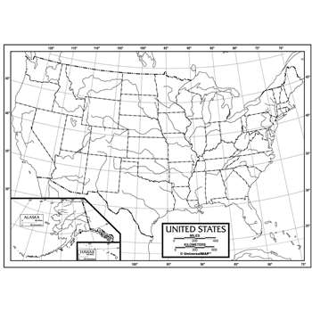 Shop Outline Map Study Pads Us - Uni16319 By Kappa Map Group / Universal Maps