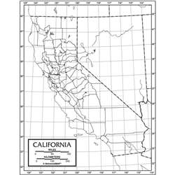 Outline Map Paper California, UNI21172