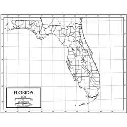 Outline Map Paper Florida, UNI21176