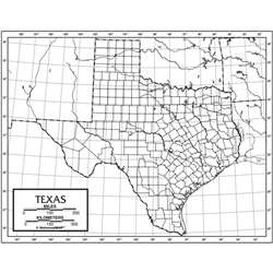 Outline Map Paper Texas, UNI21210